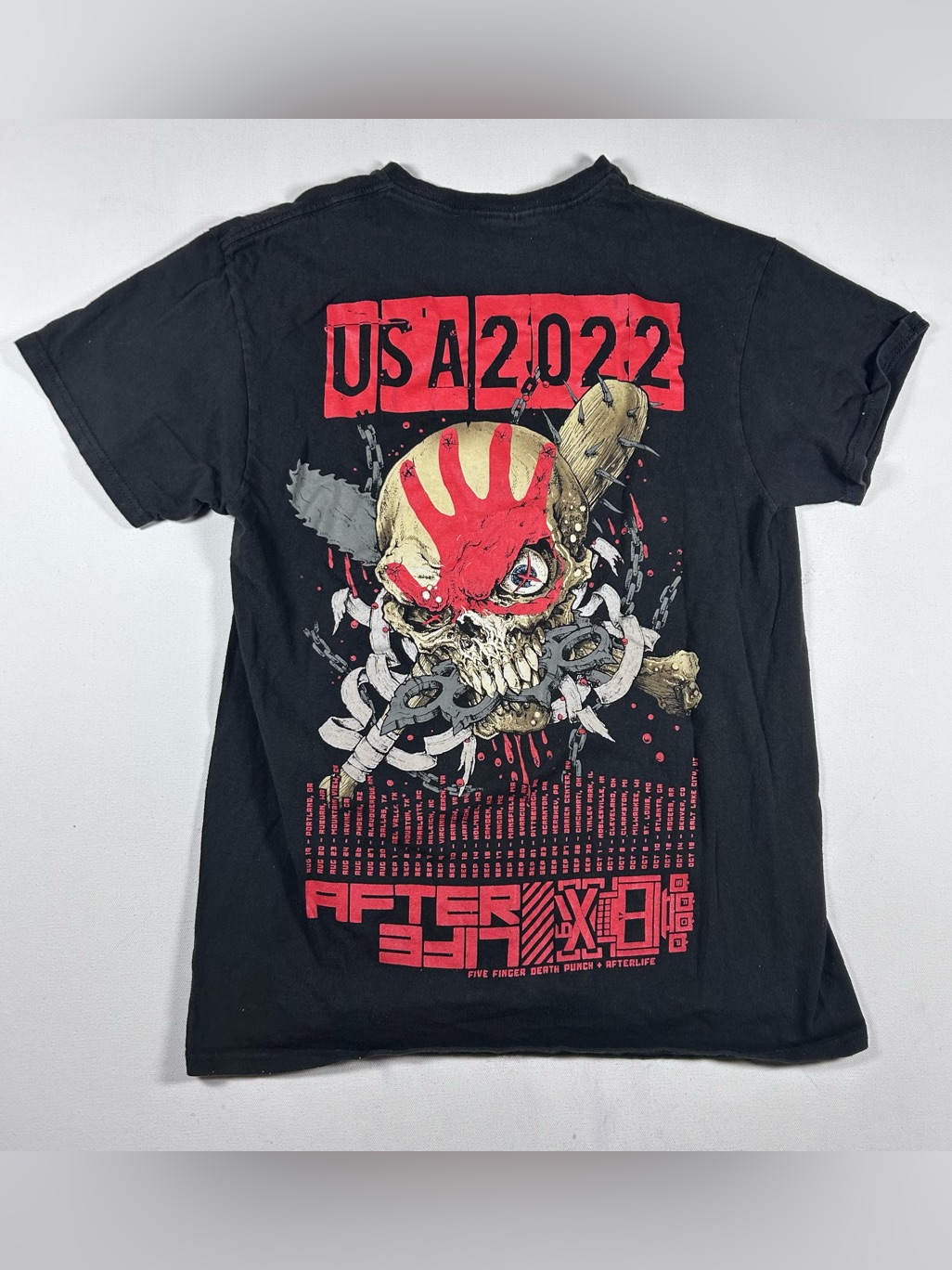 Five Finger Death Punch Afterlife 2022 Usa Tour Shirt Mens Medium Black Band Tee